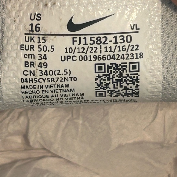 Nike Vapor Edge Speed 360 2 TB Football Cleats White Green  FJ1582-130 Men sz 16 - Picture 7 of 9